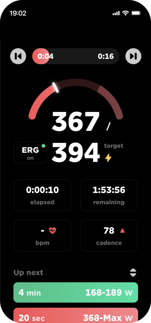 Fitness app power display