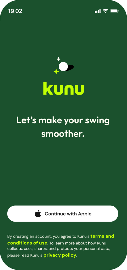 Kunu golf onboarding